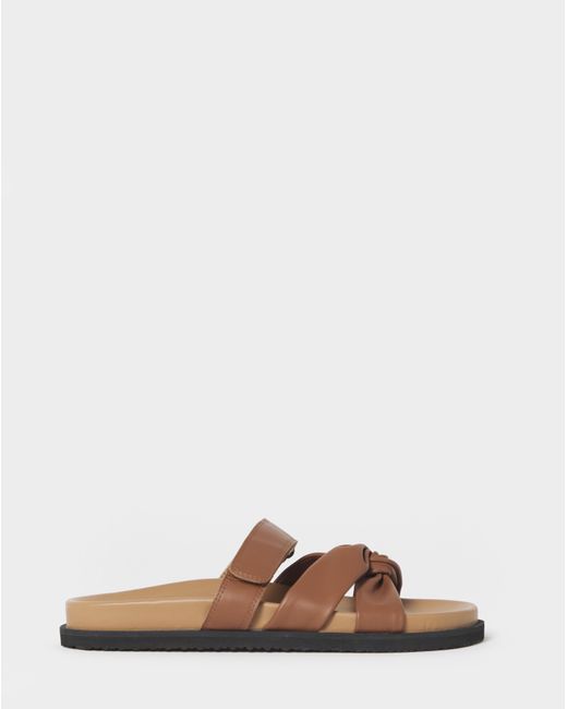 JD Williams White Twist Front Footbed Sandal Wide