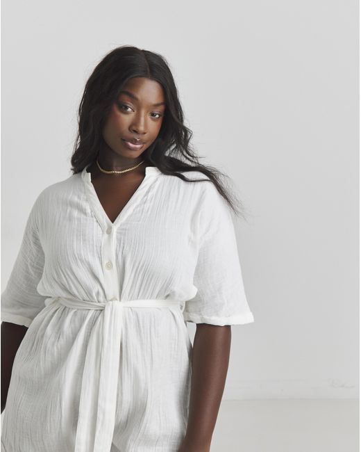 JD Williams White Cotton Beach Playsuit