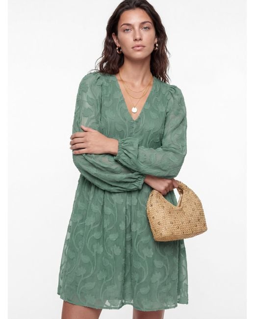 Lovedrobe Green Floral Burnout Mini Dress