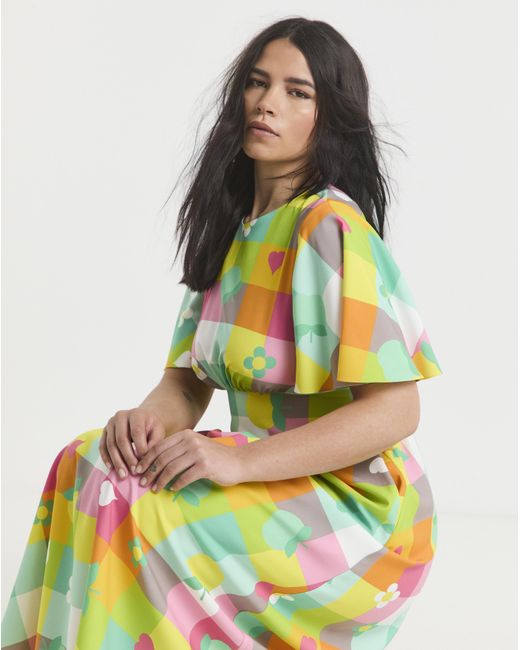 Twisted Wunder White Ziggy Check Dress