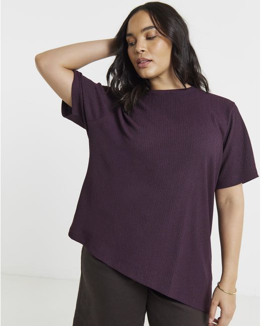 Simply Be Purple Crew Text Ayshem Top