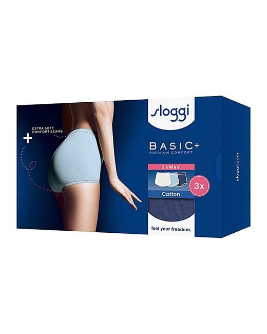 Sloggi Blue 3Pk Basic Maxi Knicker Multi