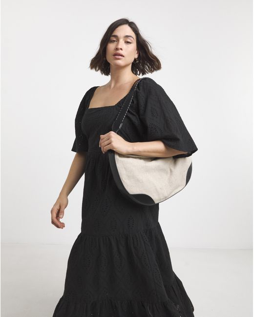 Simply Be Black Broderie Maxi Dress