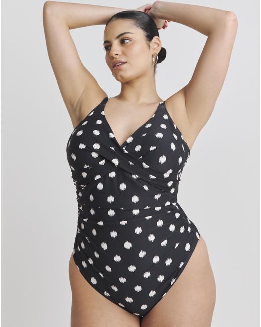 Simply Be Black Medium Tummy Control Swimsuit