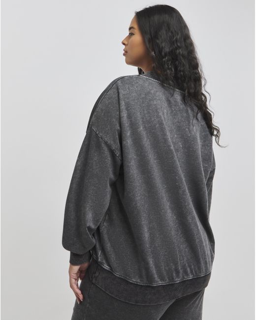 Simply Be Gray Deep V Neck Sweatshirt
