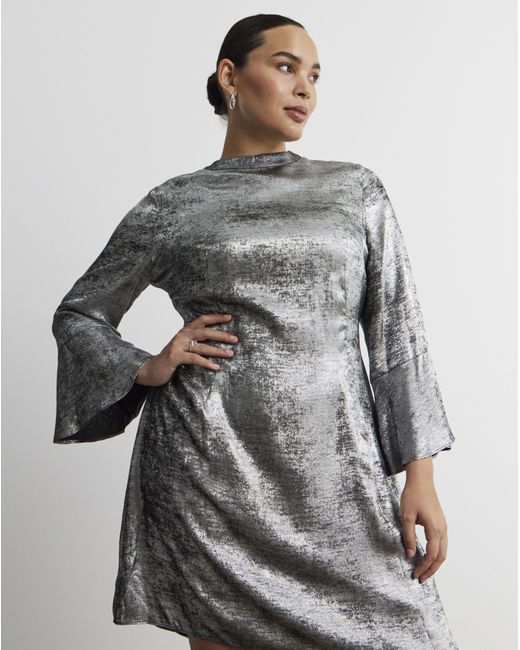 Joanna Hope Gray Foil Dress