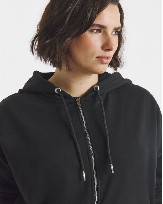 Simply Be Black Core Zip Through Hoodie
