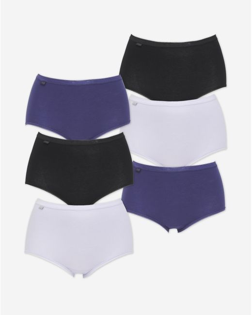 Sloggi Purple 6Pk Basic Maxi Briefs Lilac Multi