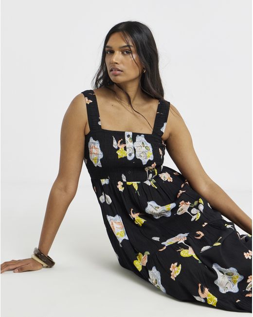 Simply Be White Crinkle Maxi Dress With Shirred Detail
