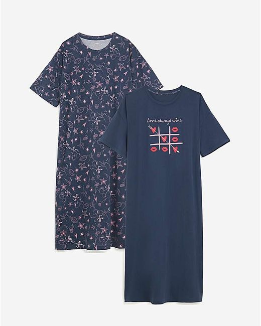 Simply Be Blue Value 2 Pack Nighties