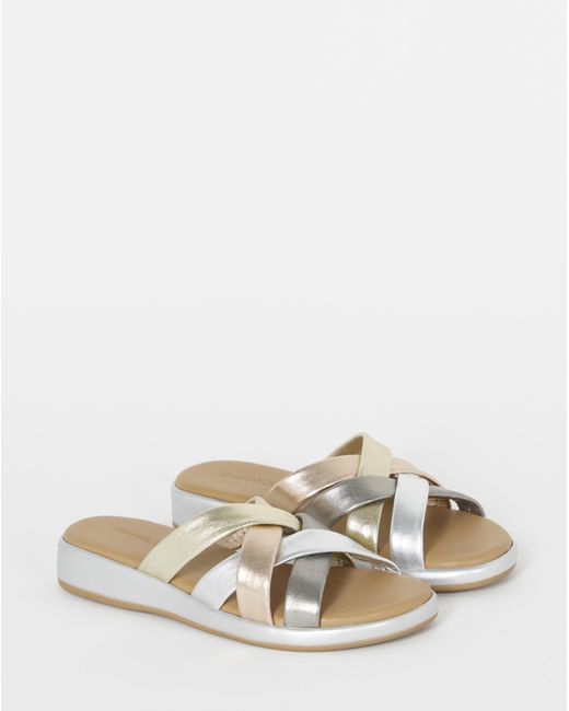 JD Williams Natural Multi Tubular Mule Sandals Wide