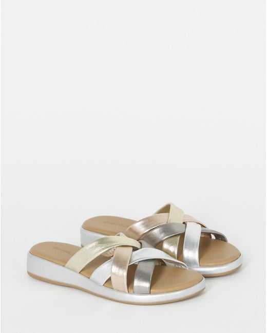 JD Williams Natural Multi Tubular Mule Sandals Wide