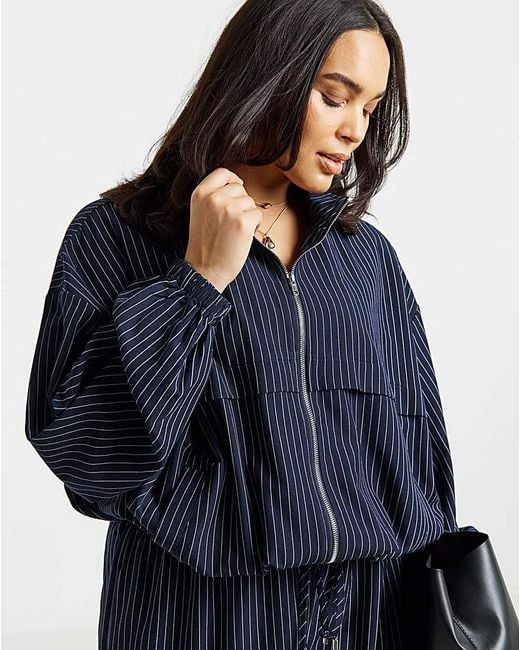 Simply Be Blue Funnel Neck Top