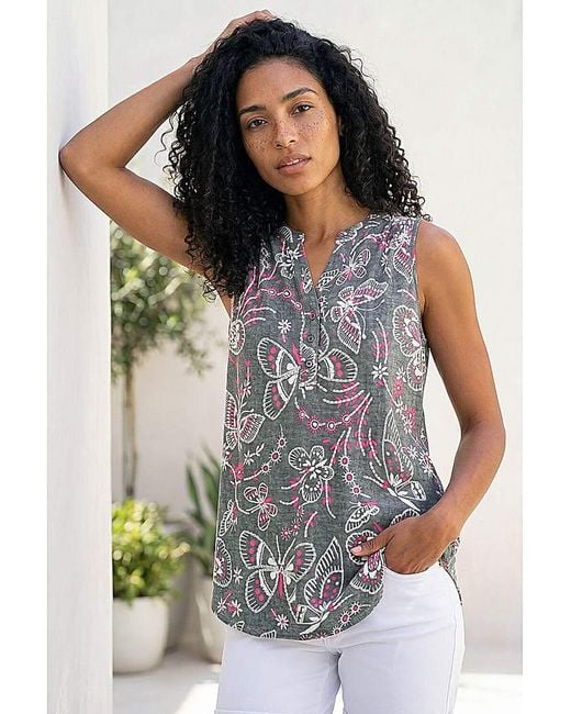 Roman Gray Roman Textured Print Vest Top