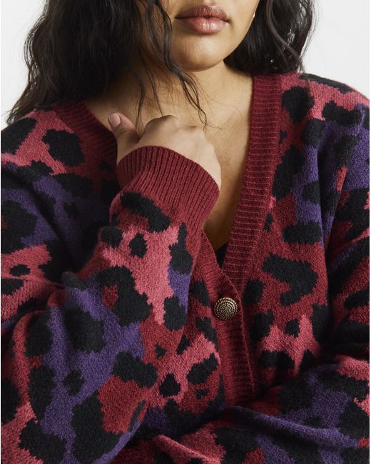 Lovedrobe Blue Animal Long Line Cardigan