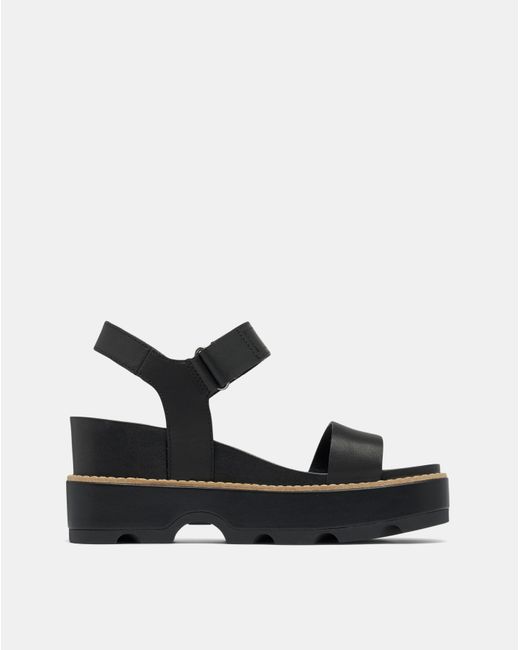 Sorel Black Joanie Iv Y Strap Wedge