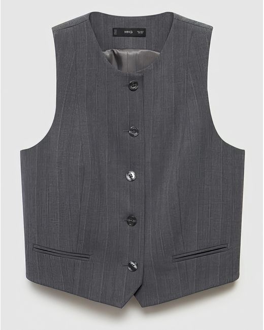 Mango Blue Tauro Pinstripe Vest