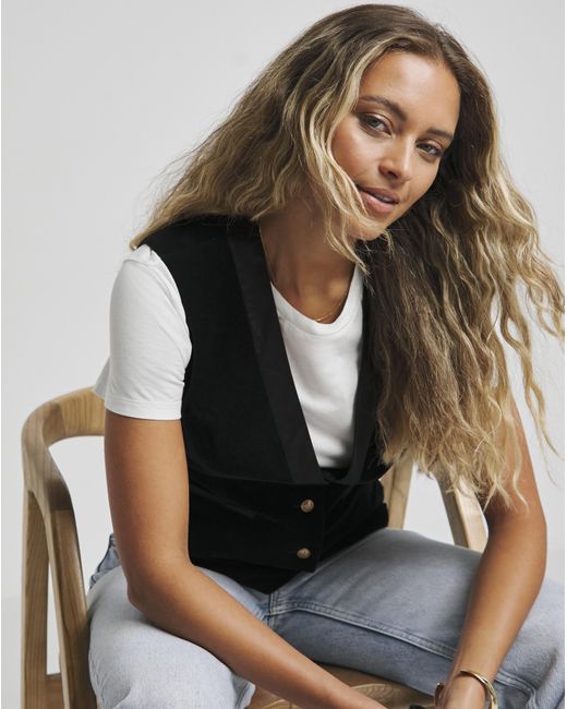 Joe Browns Black Chloes Velour Satin Waistcoat