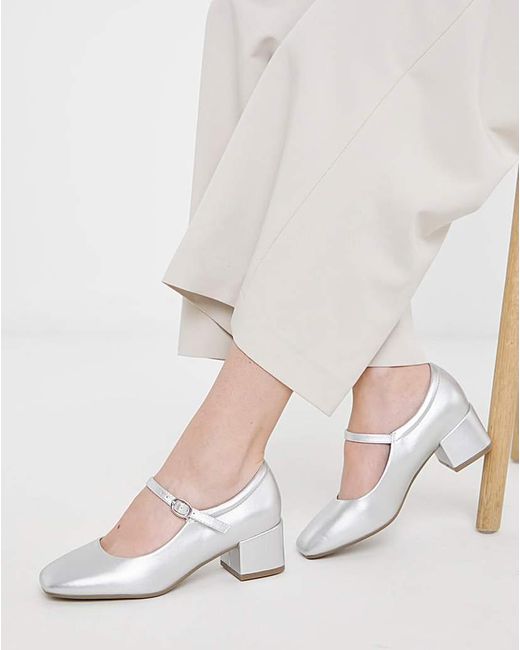 Heavenly Soles Natural Block Heel Mary Jane Wide