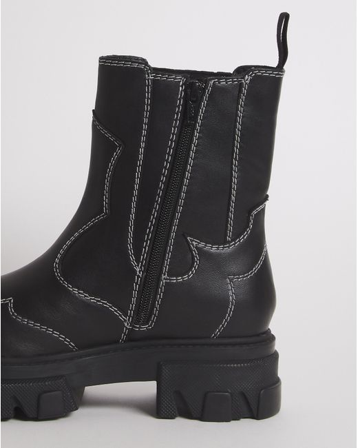 Simply Be Black Embroidered Ankle Boots Wide