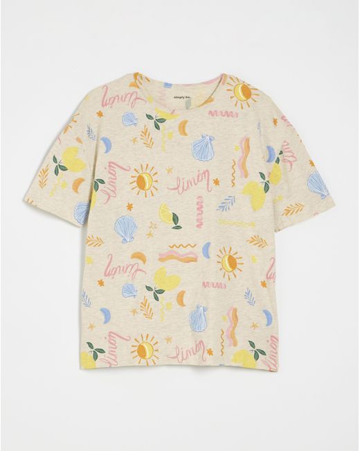 Simply Be Gray Lemon Print Value Shortie Set