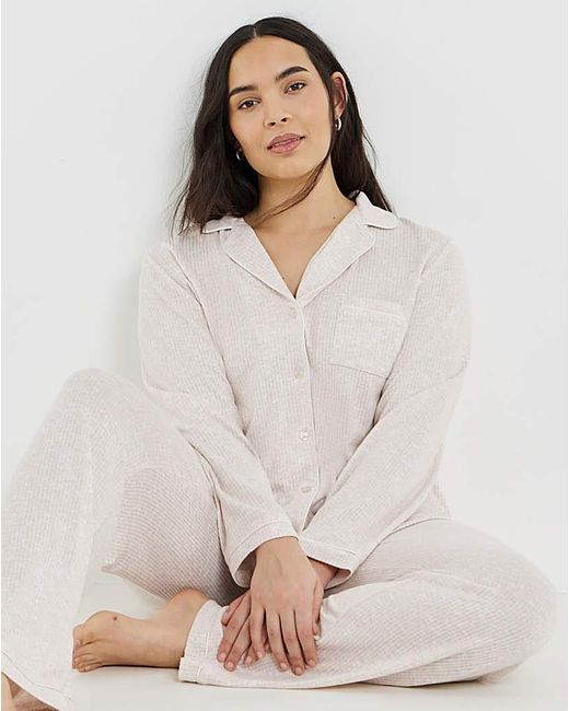 Pretty Secrets Gray Brushed Rib Pyjama Set