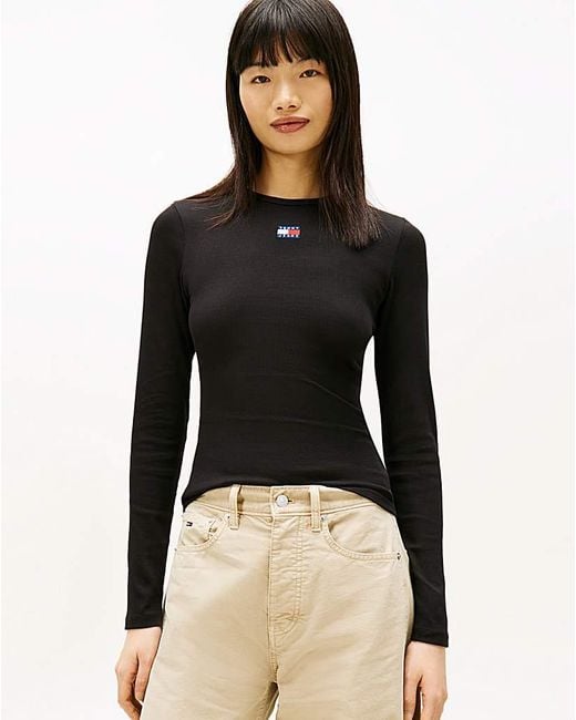 Tommy Hilfiger Black Slim Badge Tee