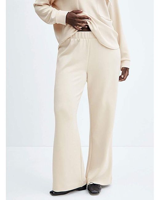 Mango White High Waisted Trousers