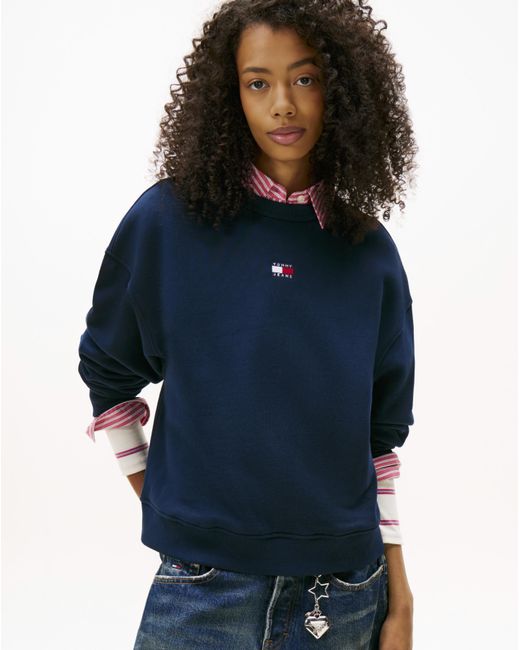 Tommy Hilfiger Blue Boxy Badge Crew