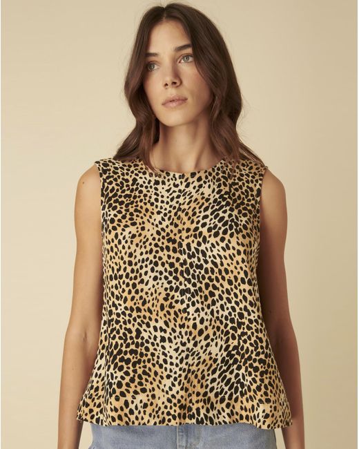 Nobody's Child Gray Stirling Leopard Tank Top