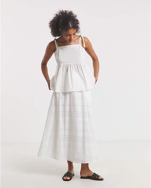 Simply Be White Tie Strap Cami