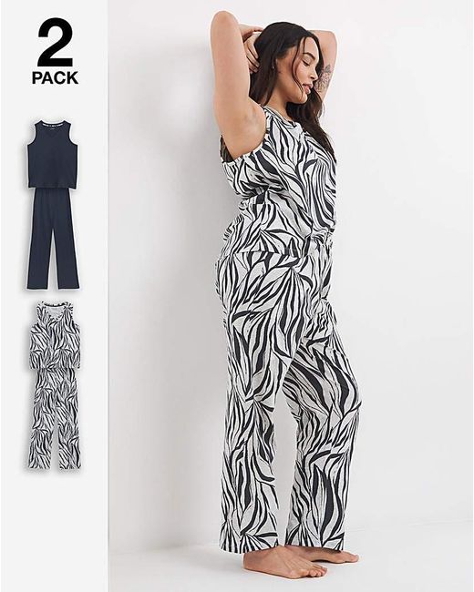 Pretty Secrets White Zebra (2 Pack) Pj Set