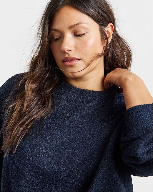 Simply Be Blue Boucle Jumper