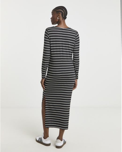 Simply Be White Ribbed Midaxi Column Dress