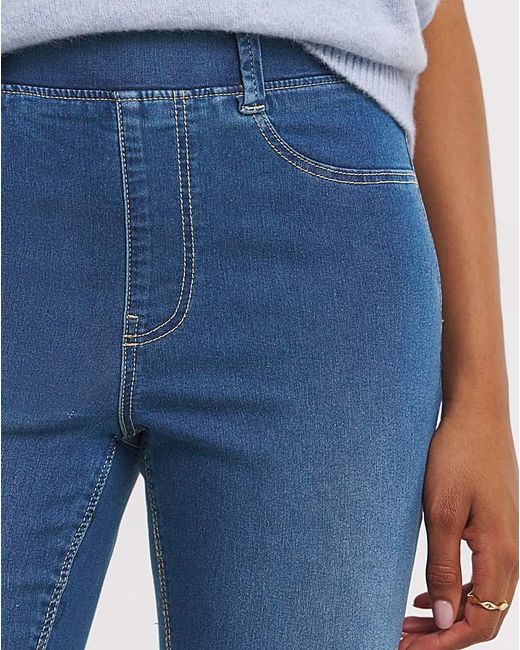 Simply Be Blue Flared Pull On Jeggings