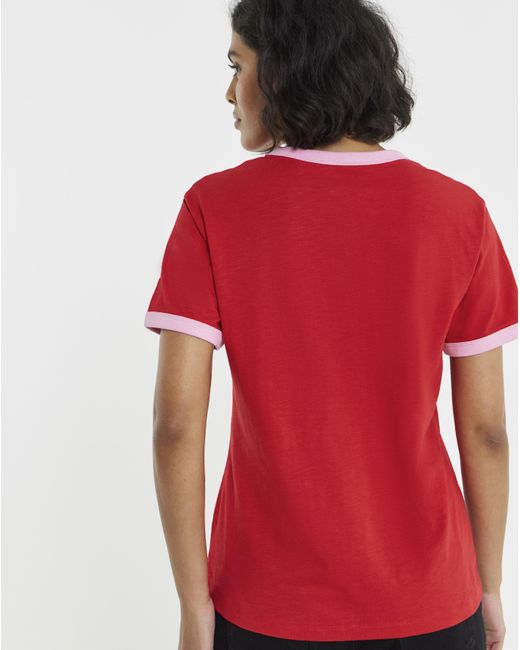 Simply Be Red Ringer T-Shirt