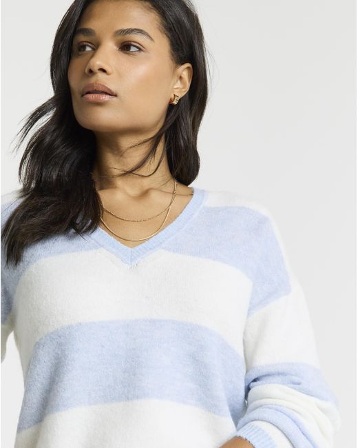 Simply Be Blue V-Neck Jumper
