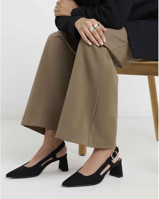 Simply Be Natural Pointed Slingback Heels Wide Fit