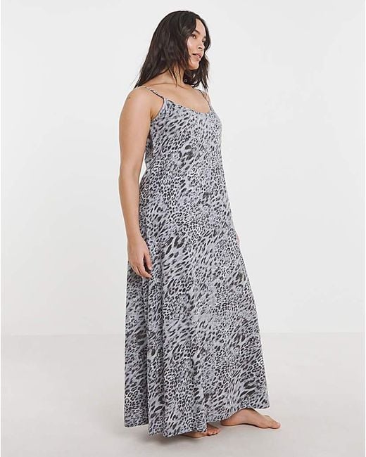 Simply Be White Leopard Print Value 2 Pack Nighties