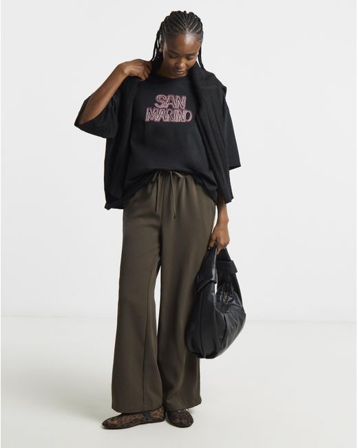 Simply Be Black San Marino Embroidered T-Shirt