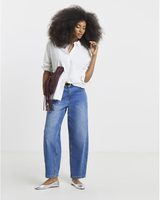 Simply Be Gray Relaxed Cotton Poplin Shirt
