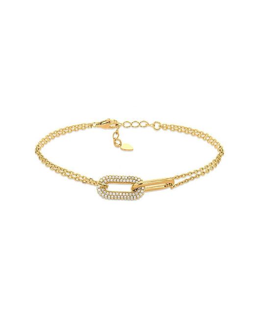 iJewel Metallic Sterling Gp Paper Link Bracelet