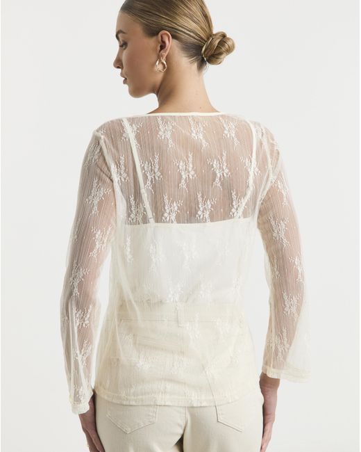 Simply Be Natural Lace Tie Front Cardi