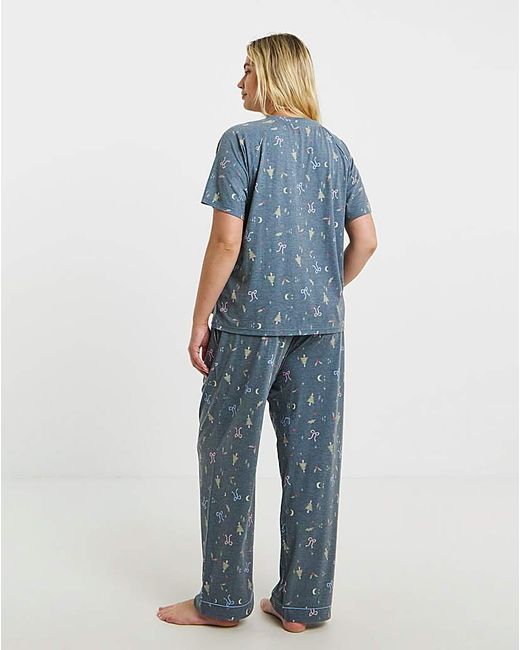 Pretty Secrets Blue Pretty Lounge Pyjama Set