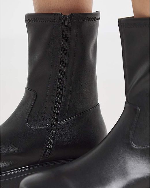 Simply Be Black Chunky Ankle Boot Extra Wide