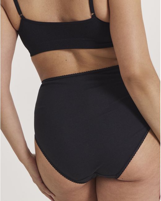 Pretty Secrets Black 4 Pack Lace Top Full Knickers