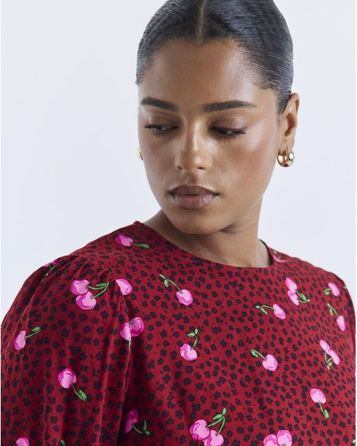 Simply Be Red Long Sleeve Peplum Top