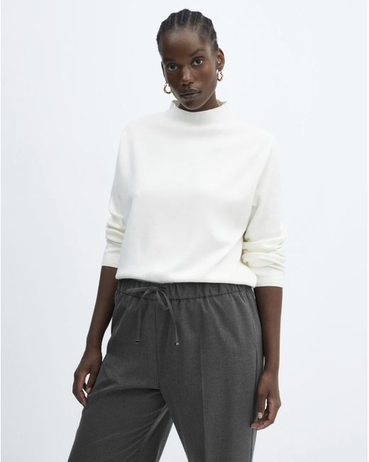 Mango White Jogger Trousers