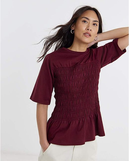 JD Williams Shirred Short Sleeve Top