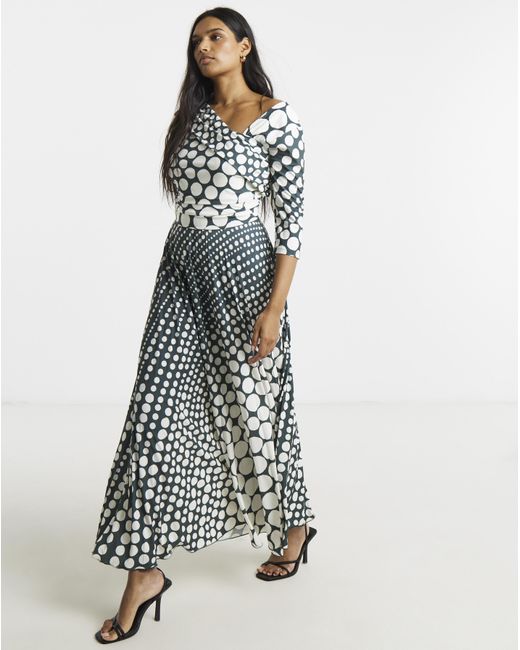 Joanna Hope White Pleated Jersey Dress